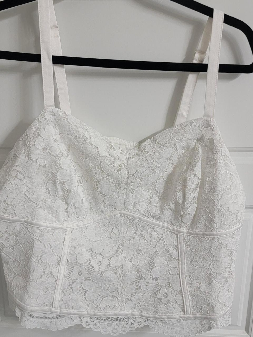 torrid White Lace Bustier Bandeau with Adjustable Straps